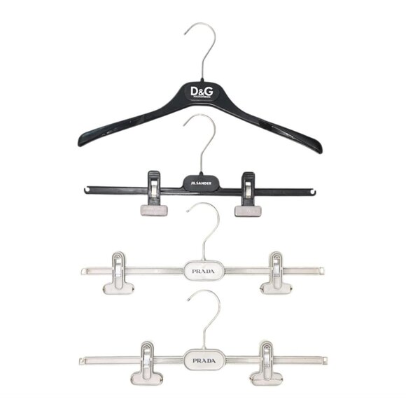 PRADA D&G Jil Sander Designer Hangers Lot of 4 Clip & Suit Hangers Authentic - Picture 1 of 5